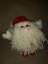 Joelson Industries Santa Claus Plush 9" Yarn Beard Hair Stuffed Animal 1996... - $16.82