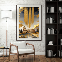 Gold Luxury Colosseum Printable Wall Art - $3.99