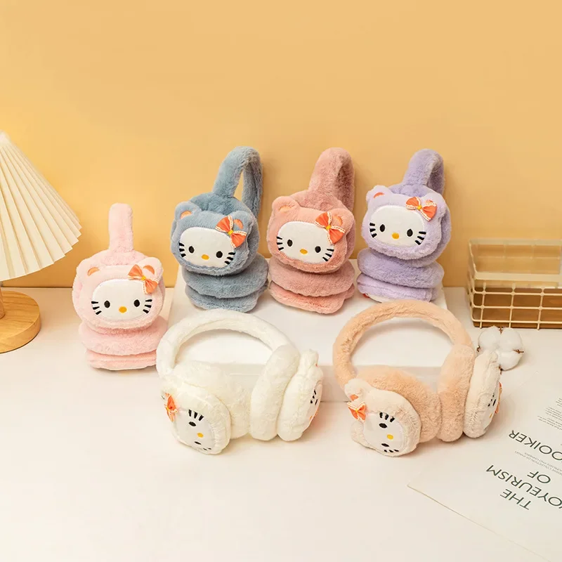 Hello Kitty Sanrio Ear Cover Anime Kawaii Girl Plush Earmuffs Cute Cartoon Soft - £6.27 GBP
