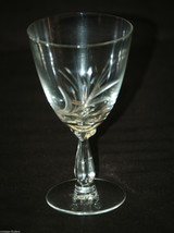 Crystal Cut Glass Wine / Water Goblet Stemware w Flower Leaf Design on Bowl Vtg. - £10.25 GBP