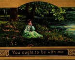 Novelty Romance You Ought to Be With Me Gilt 1910 DB Postcard - $5.89