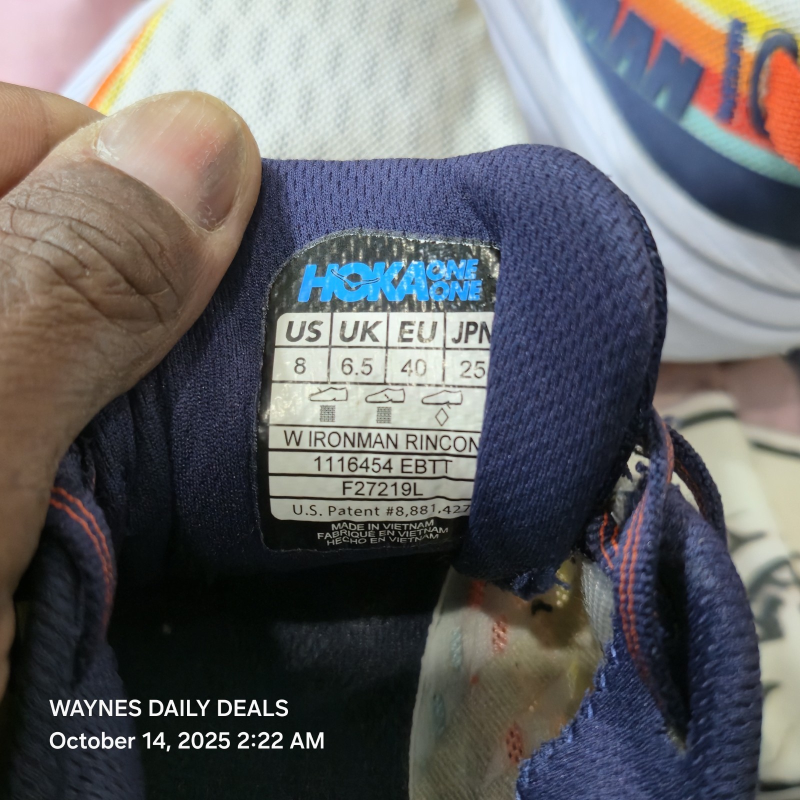 Hoka One One Clifton 8 IRONMAN Edition (White/Orange/Blue) Item image 7