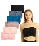 4 Pc Womens Tube Crop Top Bandeau Seamless Strapless Bras Multi-Colors O... - $43.99