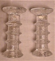 Pair I.W. Rice Tall Glass Candle Sticks, Japan NWS - $95.00