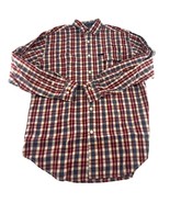 Vintage Tommy Jeans Shirt Mens Small Red Blue Plaid Career Business Long... - $16.68 CAD