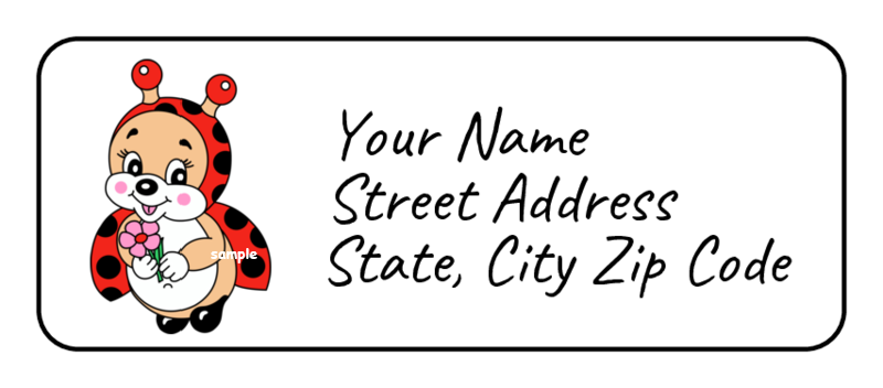30 Cute Lady Bug Return Address Labels, Stickers, Personalized, Tags, Ladybug