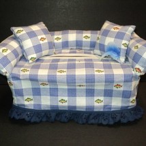 Tissue Box Cover Fish Themed Hand Made 200 Tissue Box Size Blue &amp; Cream - £13.50 GBP