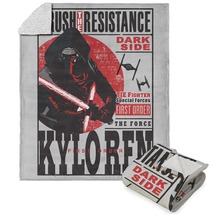 Disney Star Wars Vintage Signage Kylo Ren Force Silk Touch Sherpa Throw ... - £52.99 GBP