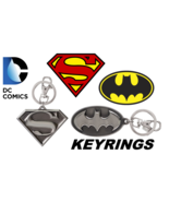 NEW Official DC Comics Batman &amp; Superman Logo Metal Key Rings - $15.26