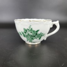 Coalport England Tea Cup ONLY Ornate Gilded Rim White Green Peonies Vintage - £8.32 GBP