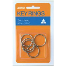 Kevron Key Rings 5pk (Zinc Plated) - 30mm - £22.69 GBP