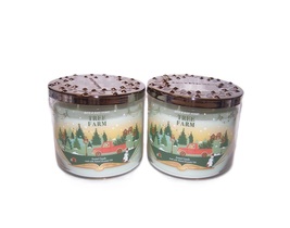 Bath &amp; Body Works Tree Farm 3 Wick Scented Candle Lot of 2 - £36.07 GBP