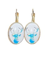 Deer Buck Woodland Forest Animal Glass Earrings Wildlife Nature - $14.99