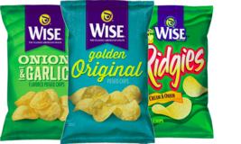 Wise Golden, Ridgie &amp; Onion/Garlic Potato Chips Variety 3-Pack, 7.5 oz. ... - £24.46 GBP