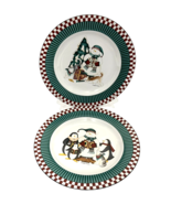 Sakura Winter Follies 2 Luncheon Plates Designed by Debbie Mumm Snowmen ... - £11.08 GBP