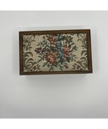 Vintage Tapestry Floral Trinket Jewelry Box Cottage Core Decor Traditional - $372.80 MXN