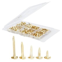 500 Pieces Mini Metal Brads For Crafts, Split Pin Brass Paper Fasteners ... - $19.99