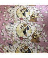 VTG Disney Beauty &amp; The Beast Twin FLAT Sheet Craft Cutter Fabric Materi... - $30.08 CAD