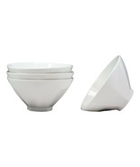 Contemporary Trapezoid White Porcelain Large Ramen Pho Soup Bowls 44oz S... - $62.41 CAD