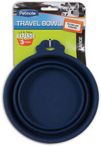 Petmate Silicone Round Travel Pet Bowl - Blue, Collapsible, Portable, Non-Porous - £9.30 GBP+