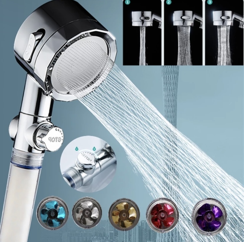 Primary image for 3 MODE TURBO SHOWER HEAD -  Water Saving, Flow Adjust, High Pressure spray