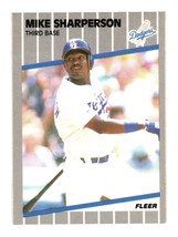 1989 Fleer #72 Mike Sharperson Los Angeles Dodgers - £3.93 GBP