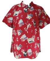 Victoria Jones Woman Red Hawaiian 2 XL Aloha Shirt - £14.77 GBP