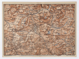 1910 Antique Map Of Vicinity Of Cortina D&#39;ampezzo Dolomites Alps / Italy Austria - £22.79 GBP
