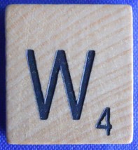 Scrabble Tiles Replacement Letter W Natural Wooden Craft Game Piece Part - £0.96 GBP