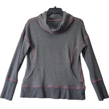 MNY Women Shirt Size M Gray Stretch Preppy Cowl Neck Athletic Long Sleeve Casual - £9.42 GBP