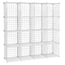 16-Cube Shelves Organizer, Modular Bookcase, Diy Closet Cabinet Shelf White Ulpi - £96.62 GBP