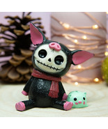 Ebros Furry Bones Black Porky Pig Bacon Skeleton With Sidekick Piggy Fig... - $290.68 MXN