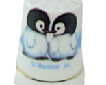 Morehead Inc Penguin Couple Souvenir Porcelain Thimble Collectible Home ... - £5.06 GBP