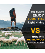 Merino Wool Crew Hiking Sport Socks for Men Women, Thin Warm Light Cushi... - £19.62 GBP