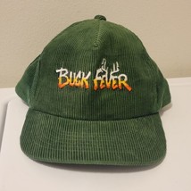Vintage Buck Fever Green Snapback Corduroy Hunting Trucker Hat 80s / 90s - $18.97