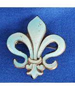 Deco Guilloche Enamel Brooch Sterling Silver Vintage Hand made Pin Fleur... - $393.62 CAD