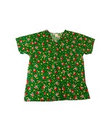 Scrubtime Womens Size XL Short Sleeve Scrub Top Shirt Christmas Santa St... - $15.83