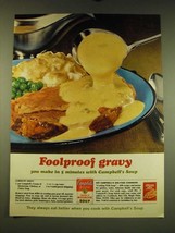 1967 Campbell&#39;s Cream of Mushroom Soup Ad - Foolproof gravy - £14.78 GBP