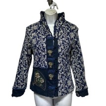 Vintage quilted Asian fan embroidered jacket Hong Kong - £31.37 GBP