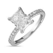 1.51 CT Pretty Radiant 14k White Gold Diamond Lab Grown Diamond Wedding Ring - $920.63