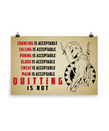 Spartan Warrior Poster Motivational Inspiration Quotes Poster Quiting is... - £22.70 GBP+