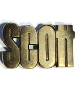 Name &#39;Scott&#39; Solid Brass Metal Belt Buckle R.O.C.Taiwan 4753 1970s 2&quot; X ... - $501.28 MXN