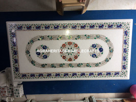 4&#39;x2&#39; Marble Dining Table With Stand Malachite Inlay Special Halloween Art H3165 - £3,300.50 GBP