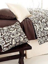  Pine Cone Hill Gianna Twin Duvet Cover Chocolate Brown &amp; Ivory  - £107.91 GBP