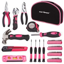 52 Piece Tool Set Ladies Hand Tool Set With Easy Carrying Round Pouch - ... - £57.68 GBP
