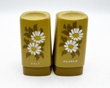 Vintage Salt And Pepper Shakers 70’s Retro Green Plastic Daisies - $24.99