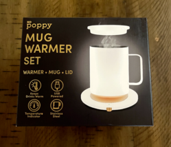 XO Poppy Ceramic Mug Warmer Set Brand New Sealed White Office/Home - $24.72
