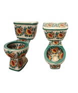 Mexican Talavera Ceramic Toilet Hand Painted  - Girasoles Marfil - - $22,462.85 MXN