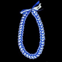 Blue And White 4 Ribbon Satin Graduation Gift Lei Hand Made - £12.39 GBP