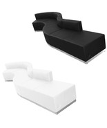 Black White Leather* 5 Pc Wave Sectional Reception Conference Office Mal... - €2.927,91 EUR